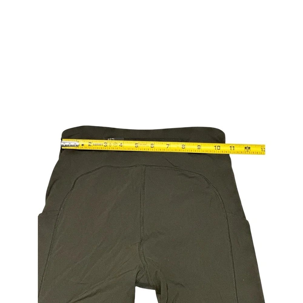 Lululemon Women's Olive Green Leggings W/ Pockets & Waist Tie Size‎ 4